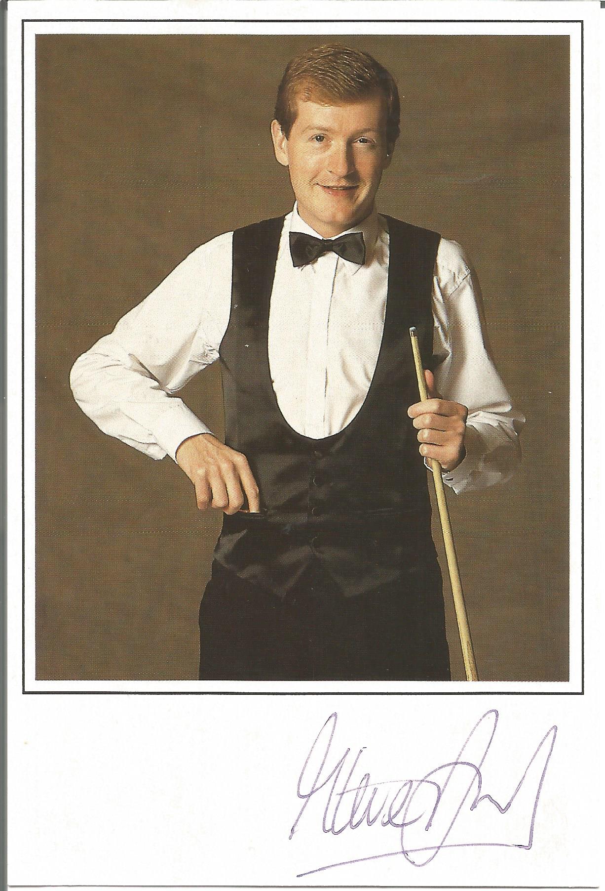Steve Davis signed 6x4 colour photo. Good Condition. All autographs are genuine hand signed and come
