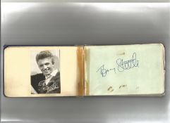 1960's Entertainment and music signed autograph book. Includes signatures of Danny Ross, Tommy