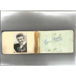 1960's Entertainment and music signed autograph book. Includes signatures of Danny Ross, Tommy