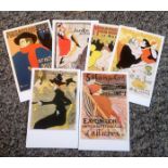 Dalkeith post card collection Classic poster series set of six no 2 Toulouse -Lautrec no P7 to