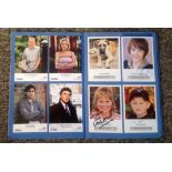 Signed photo collection in scrapbook. Among the signatures are Denise Welch, Tom Courtenay, Kate