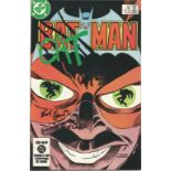 DC Comic Bat Cat Man 371 May 84 signed on the cover by Dick Giordano . Good Condition. All