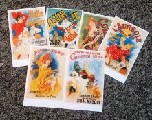 Dalkeith post card collection Classic poster series set of six no 5 Jules Cheret no P25 to P30. Good