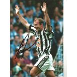 Newcastle Alan Shearer Signed 12 x 8 inch football photo. Supplied from stock of www.sportsignings.