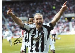 Alan Shearer Newcastle Signed 16 x 12 inch football photo. Supplied from stock of www.