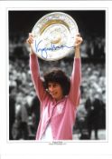 B Virginia Wade Signed 16 x 12 inch tennis colour photo. Supplied from stock of www.sportsignings.