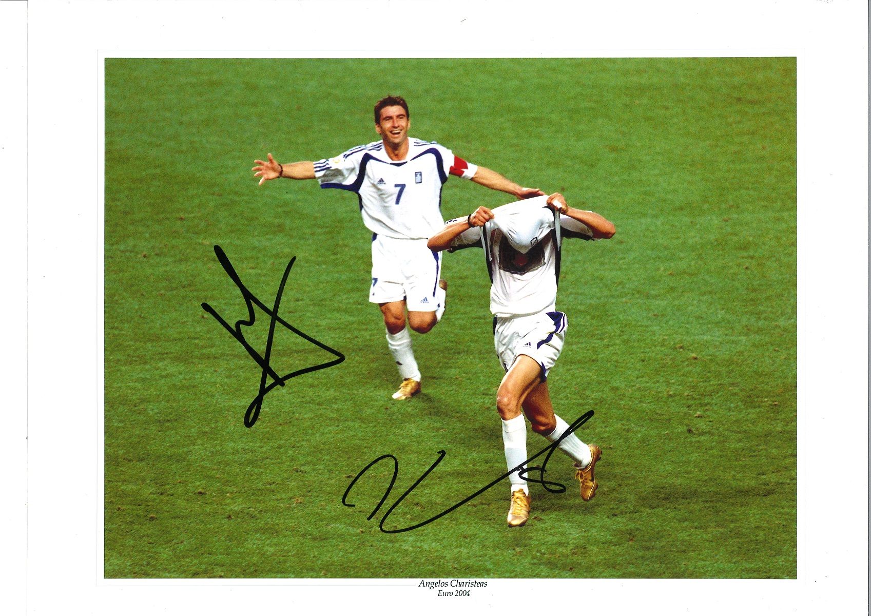 Angelos Charisteas Greece Signed 16 x 12 inch football photo. Supplied from stock of www.