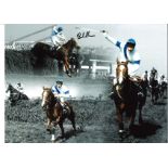 Bob Champion Signed 16 x 12 inch horse racing photo. Supplied from stock of www.sportsignings.co.