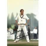 John Emburey Signed 12 x 8 inch cricket colour photo. Supplied from stock of www.sportsignings.co.uk