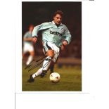 Manchester City Georgi Kinkladze Signed 10 x 8 inch football photo. Supplied from stock of www.