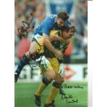 Neville Southall and David Unsworth Everton Signed 12 x 8 inch football photo. Supplied from stock