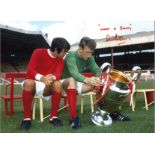 Alex Stepney Man United Signed 16 x 12 inch football photo. Supplied from stock of www.