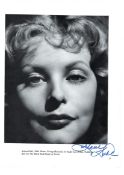 Arlene Dahl Signed photo page from annual black and white 11 x 8 inch. From The Black Book/Reign