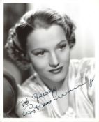 Constance Cummings Signed photo black and white 10 x 8 inch. Dedicated To Gerald. Condition report