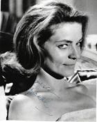 Lauren Bacall Signed photo black and white 10 x 8 inch. Condition report out of 10, 8. Minor blemish