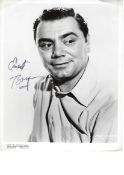 Ernest Borgnine Signed photo black and white 10 x 8 inch. Condition report out of 10, 7. Minor