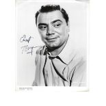 Ernest Borgnine Signed photo black and white 10 x 8 inch. Condition report out of 10, 7. Minor