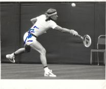 Bjorn Borg Signed photo black and white 9.5 x 8 inch. Condition report out of 10, 7. Scuffing to
