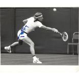 Bjorn Borg Signed photo black and white 9.5 x 8 inch. Condition report out of 10, 7. Scuffing to