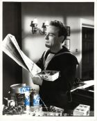 Kenneth Connor Signed photo black and white 10 x 8 inch. Condition report out of 10, 7. Part of
