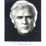 Marlon Brando Signed photo black and white 10 x 8 inch. Dedicated To Mike. Inscribed Happy days