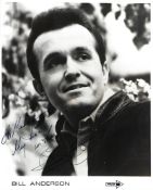 Bill Anderson Signed promo photo black and white 10 x 8 inch. From MCA promo. Dedicated To