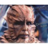 DOCTOR WHO 8x10 photo signed by actor Christopher Ryan as Lord Kiv. Good Condition. All