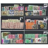 Glory stamp collection folder. Includes Jordan stamps on card. 6 stock cards of world stamps. Bag of