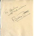 BILLY COTTON: 5x4 inch autograph album page signed by 1950's band leader Billy Cotton. Good