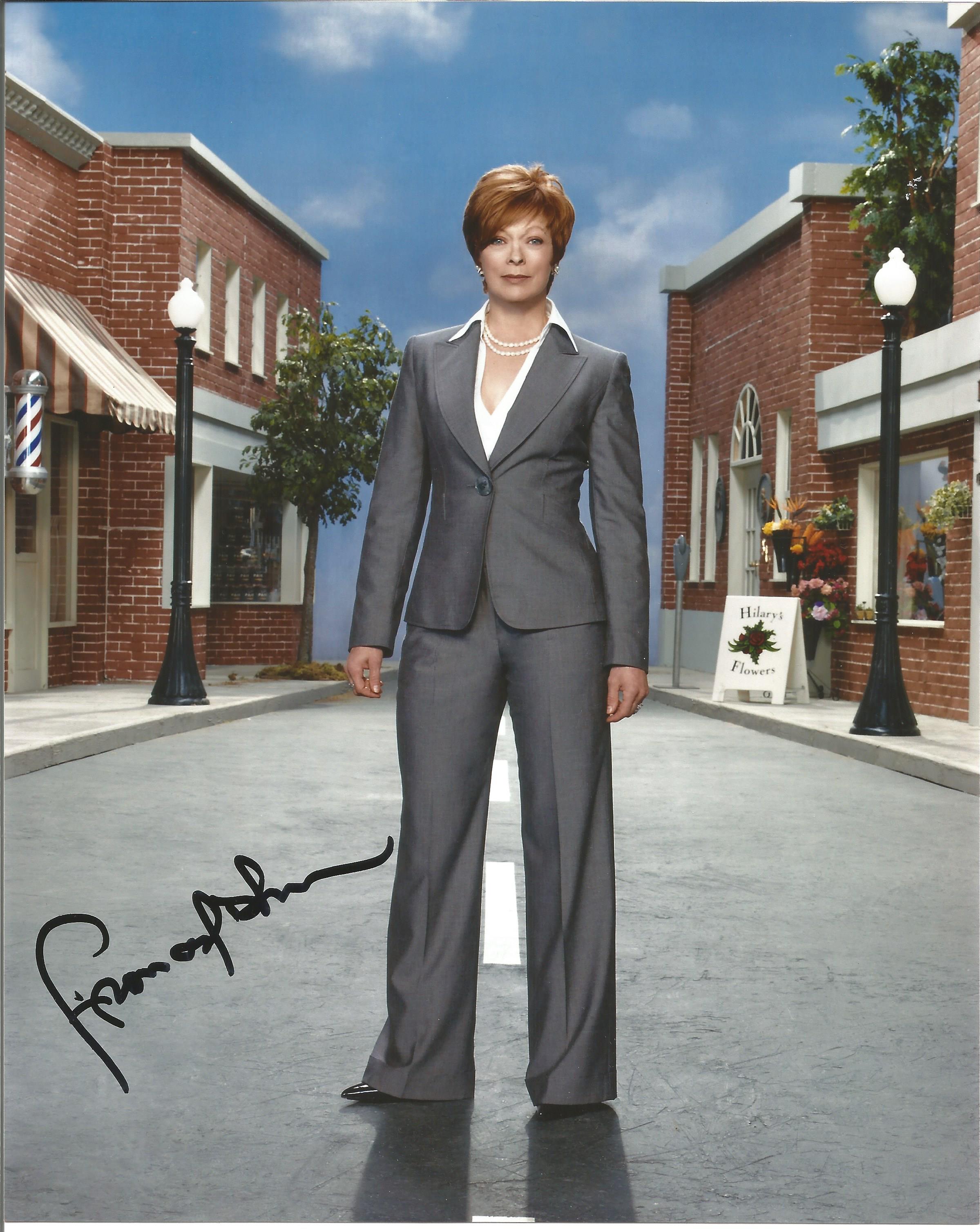 Frances Fisher signed 10x8 colour photo full body shot on set. Good Condition. All autographed items