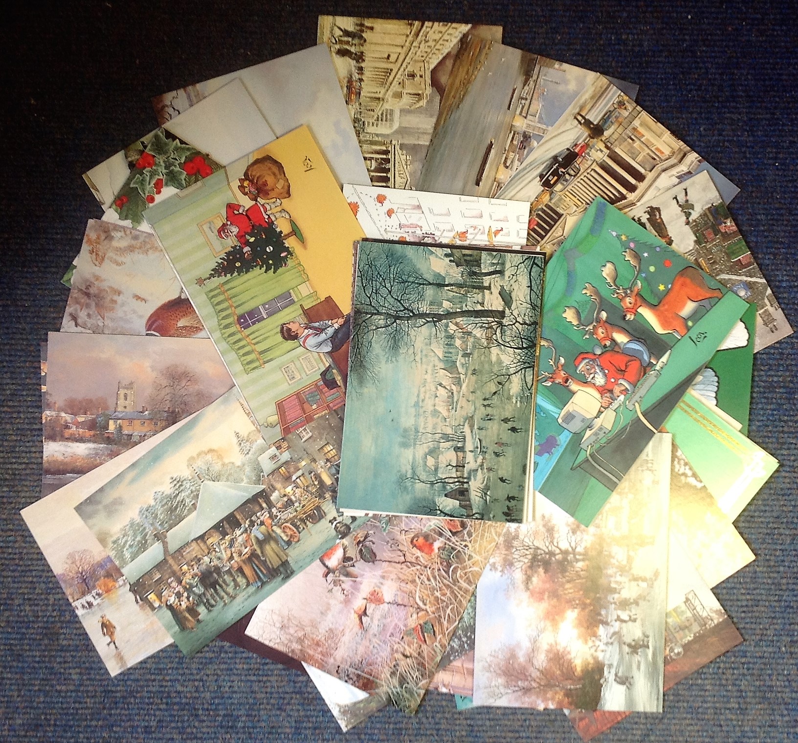 Vintage Oakwood Christmas card collection over 30 superb mint condition cards housed in a Oakwood