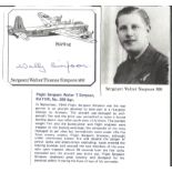 Sgt Walter Simpson MM signed 3 x 3 picture of his WW2 Stirling plane, clipped from larger DM Medal