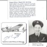 Sqn Ldr William Magrath MM signed 3 x 3 picture of his WW2 Blenheim plane, clipped from larger DM