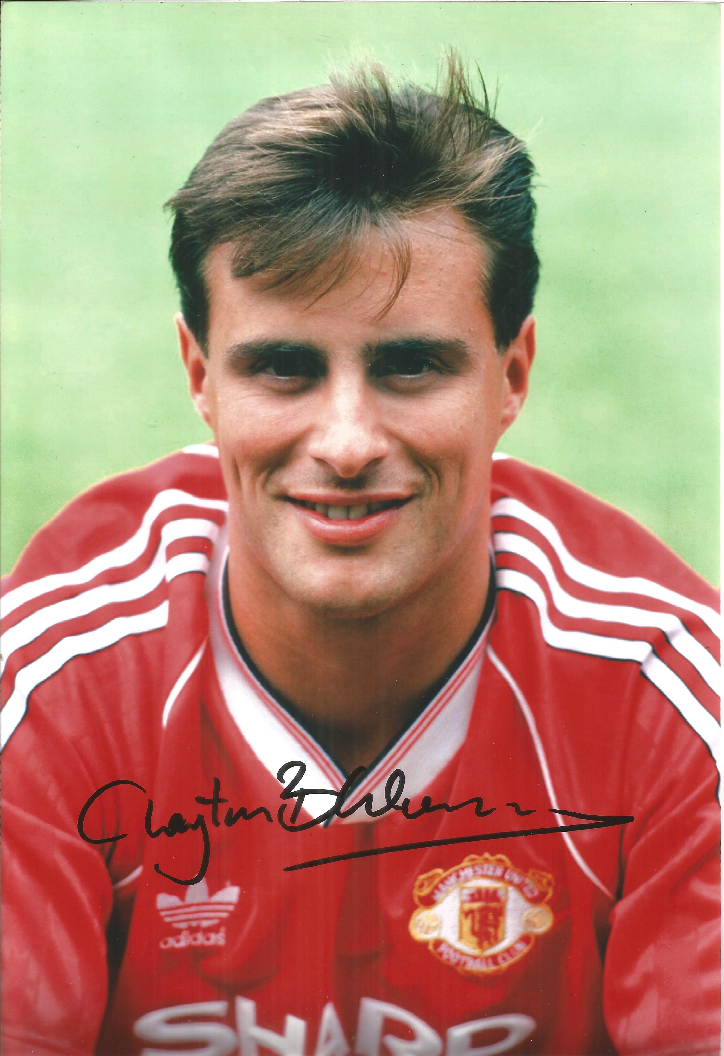 Football Clayton Blackmore 10x8 signed colour photo pictured during his time with Manchester United.