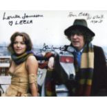 DOCTOR WHO CAST SIGNED: 8x10 photo from Doctor Who signed by actors Louise Jameson, John Leeson