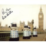 DOCTOR WHO 8x10 Daleks in London photo signed by TWO actors who have appeared in Doctor Who, these