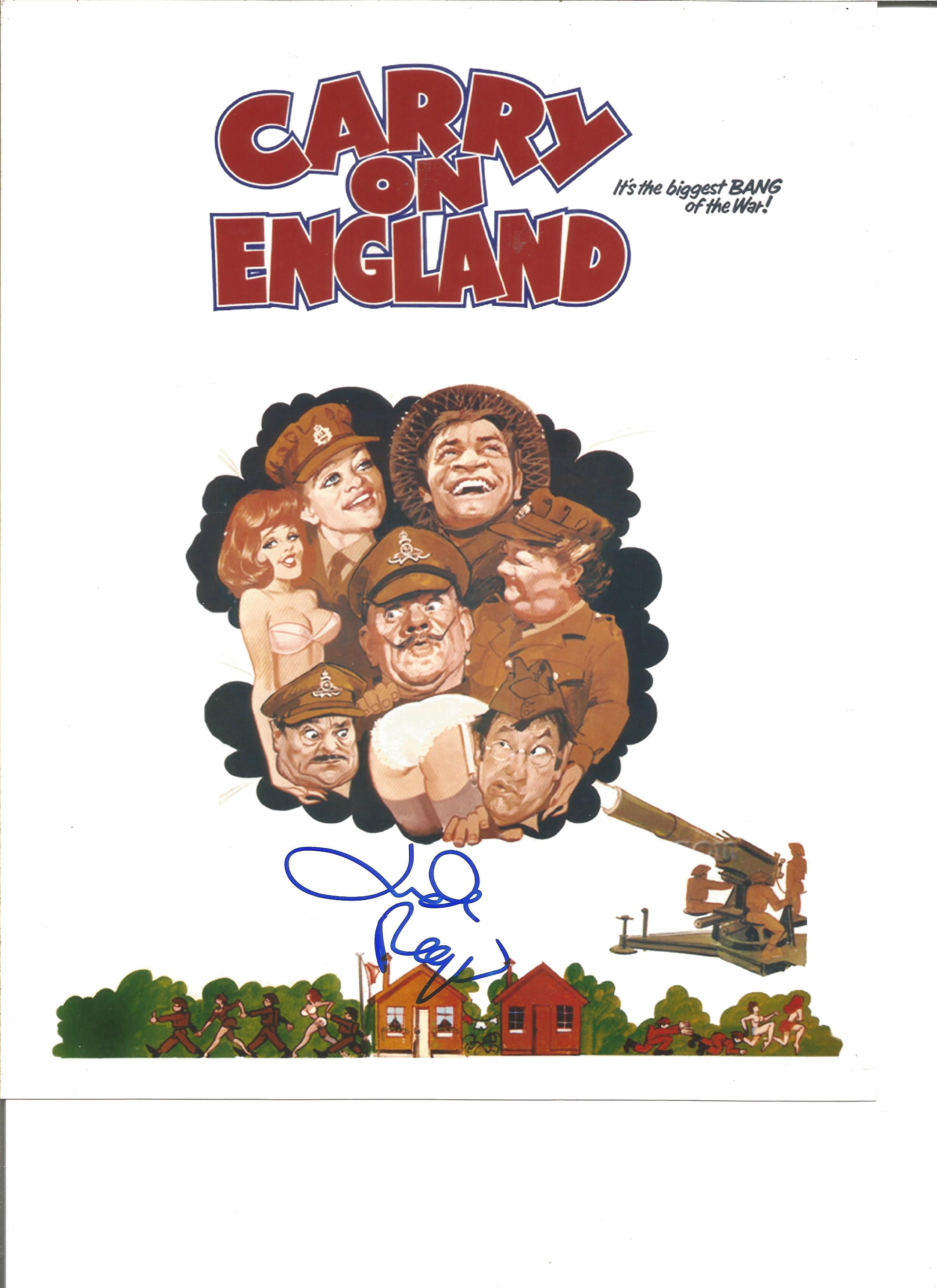 Carry On England actress Linda Regan signed authentic 10x8 colour photo of the movie poster. Good