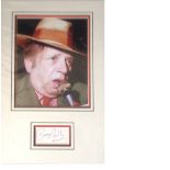 George Melly genuine authentic signed autograph display. High quality professionally mounted 17x11