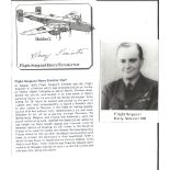 Flt Sgt Harry Simister MM signed 3 x 3 picture of his WW2 Halifax plane, clipped from larger DM