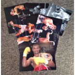 Boxing Collection 7 superb signed colour photos featuring legendary names of the British ring