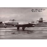 GLOSTER METEOR TEST PILOT: 8x12 inch photo of a Gloster Meteor signed by John Oliver Lancaster