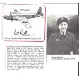 Grp Capt Bill Randle DFM AFC signed 3 x 3 picture of his WW2 Wellington plane, clipped from larger