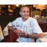 MICHEL ROUX JR award winning TV chef signed 8x10 photo taken as his restaurant La Gavroche. Good