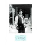 Stewart Granger signature piece mounted below b/w Western movie photo. He was a popular leading