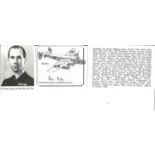 Sir Robin Hooper DSO DFC signed 3 x 3 picture of his WW2 Halifax plane, clipped from larger DM Medal