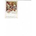 Colour Silk Style Photocard Sized About 6x4 , Signed By The Mongolian Cosmonaut Jugderdemidiin