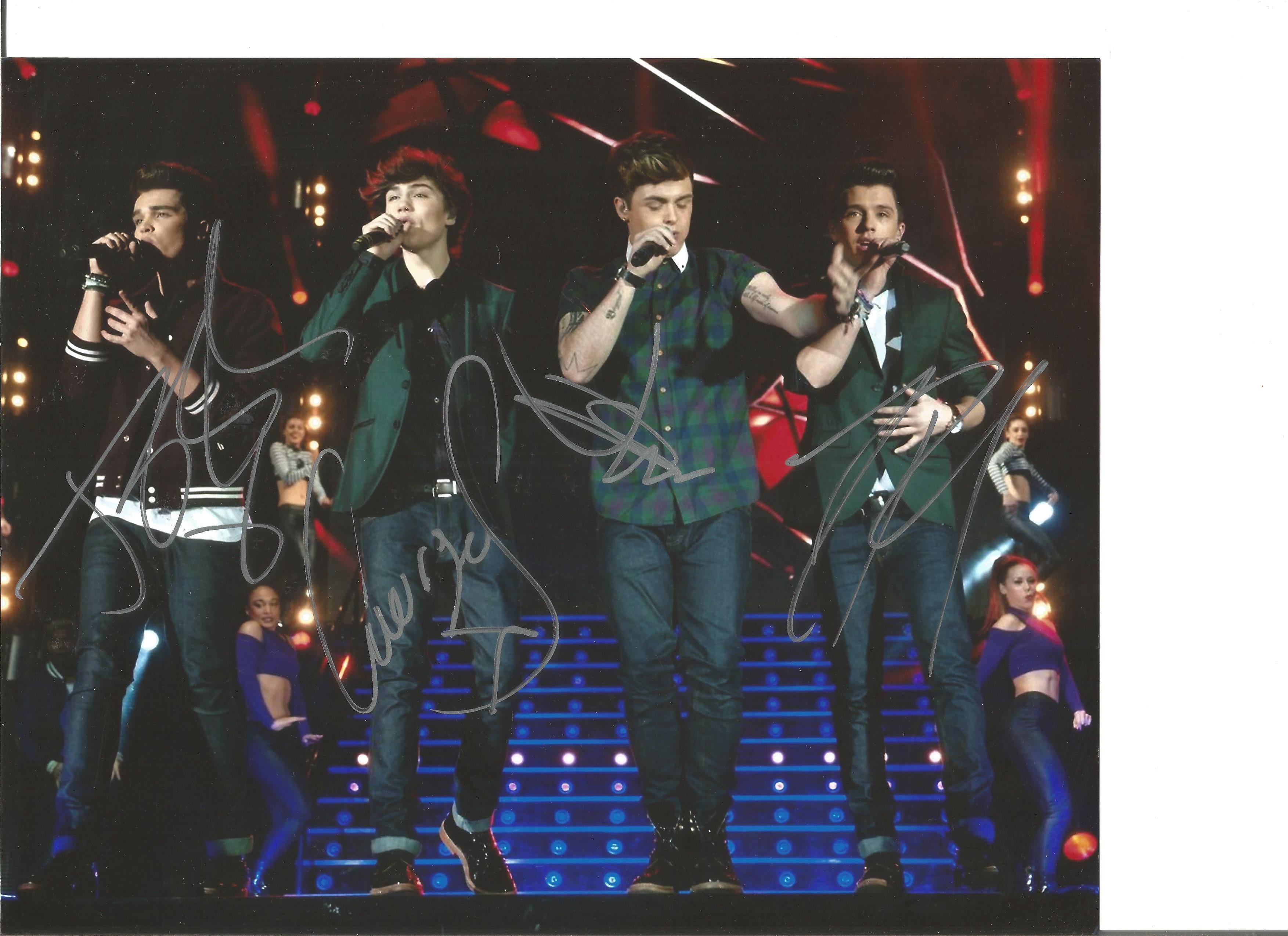 Xfactor music band Union J signed 10x8 colour photo. Signed by all five. Music Autograph. Good