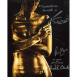 007 JAMES BOND photo signed by FOUR actors who have appeared in Bond films, including Madeline