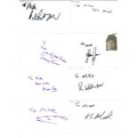 Assorted 6x4 white card signed collection. Mainly horse racing. Some of names included are Willie