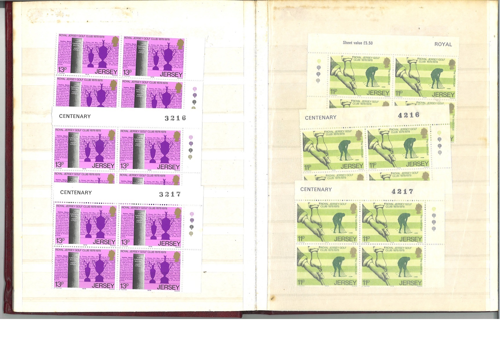 Jersey and Isle of Man unmounted mint stamp collection in burgundy stock book. 100 stamps. Good - Image 3 of 4